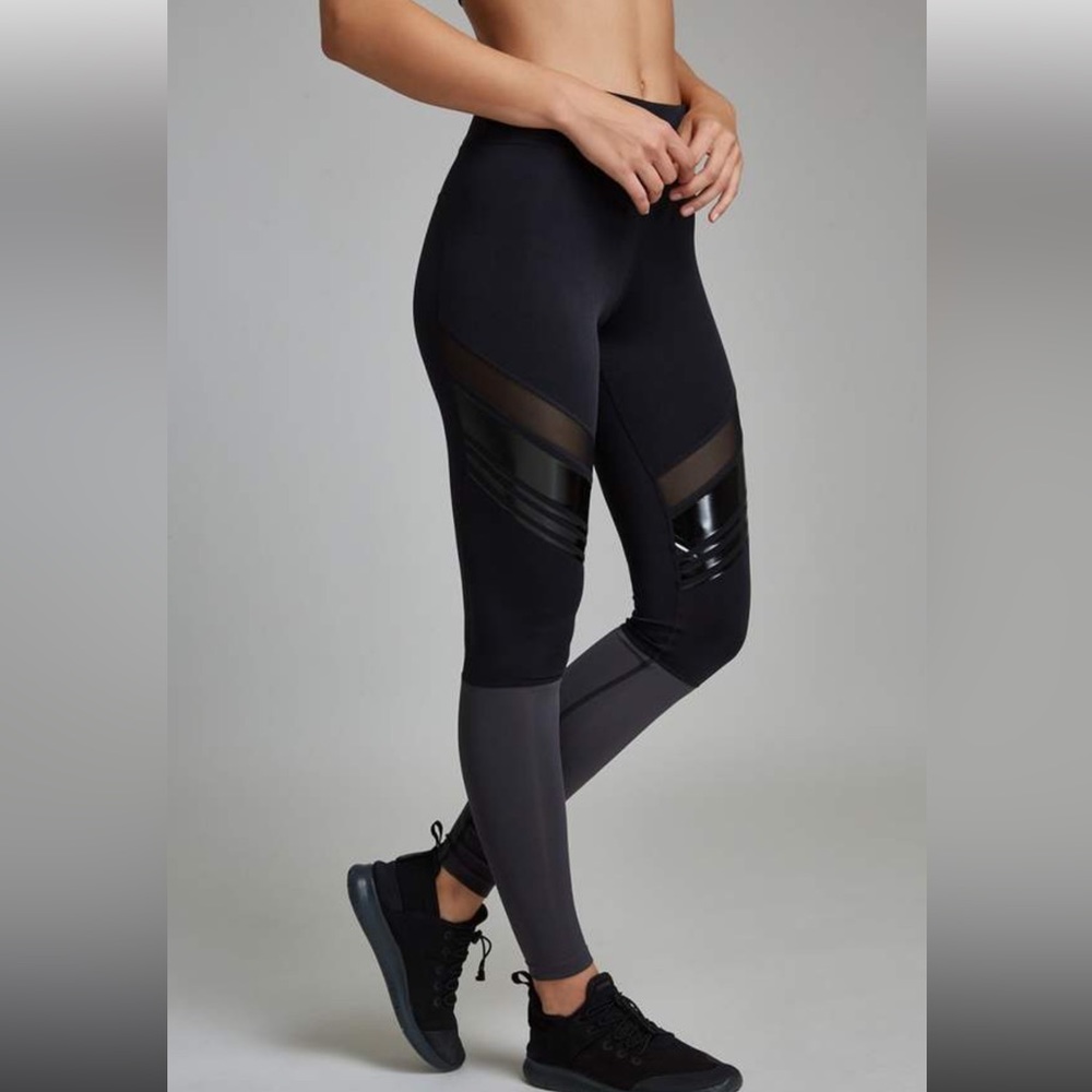 BNWT Nylora leggings - black with white stripe detail